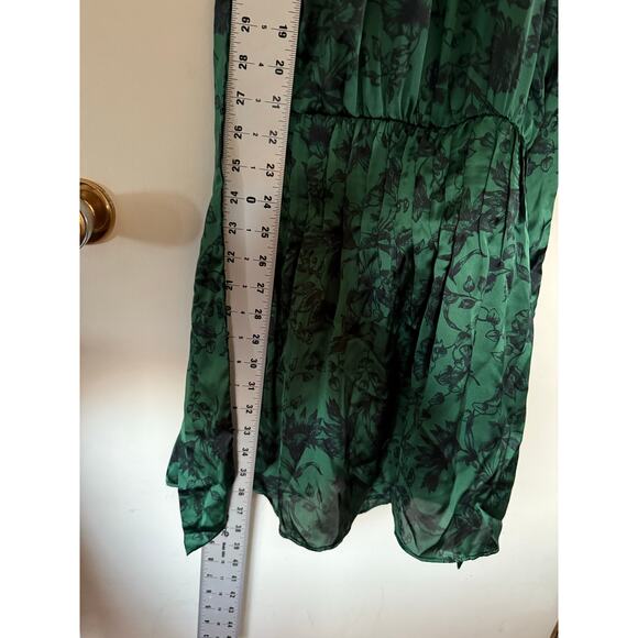 Do+Be Green Satin Halter Tie Back Smocked Mini Dress Small 90s Y2K Bratz Party - Picture 13 of 13